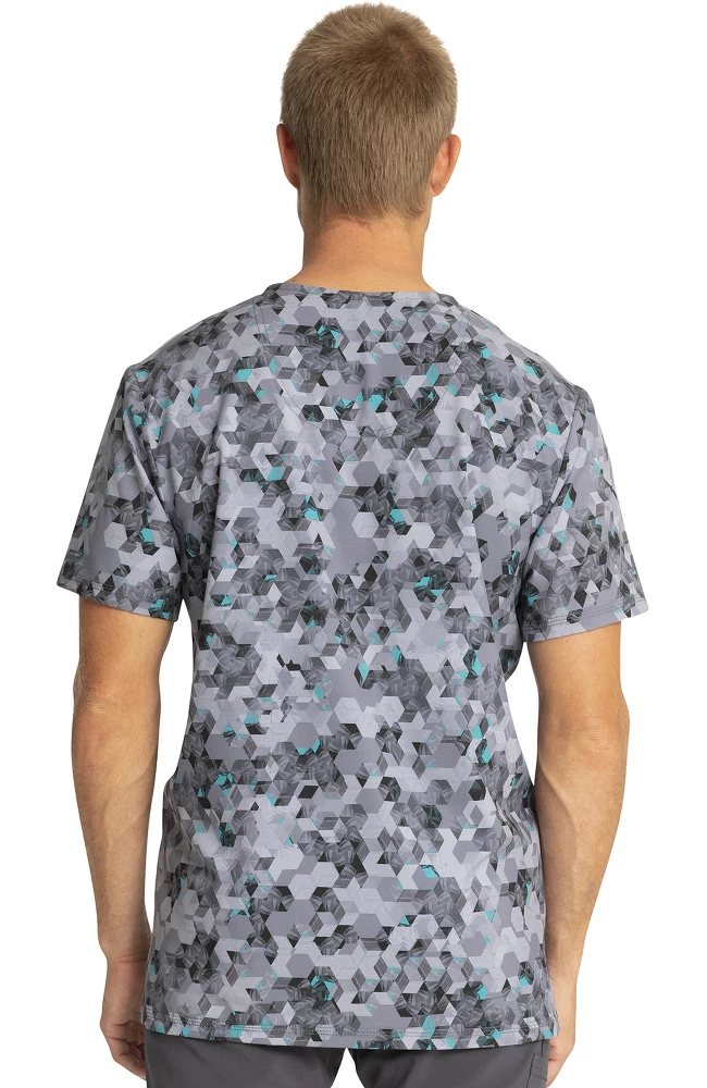Cherokee Clearance Men's Abstract Ways Print Scrub Top 4 Cherokee Clearance Men's Abstract Ways Print Scrub Top - Image 2