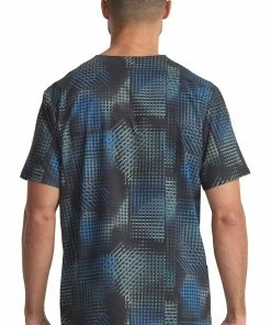 Cherokee Men's V-Neck Gradient Grid Print Scrub Top -Cherokee Shop 2 ck ck920 print 650