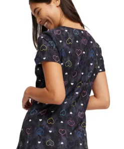 Heartsoul Women's Lovin Vibes Print Scrub Top 7 Heartsoul Women's Lovin Vibes Print Scrub Top -Cherokee Shop 2 ck hs723 print 650