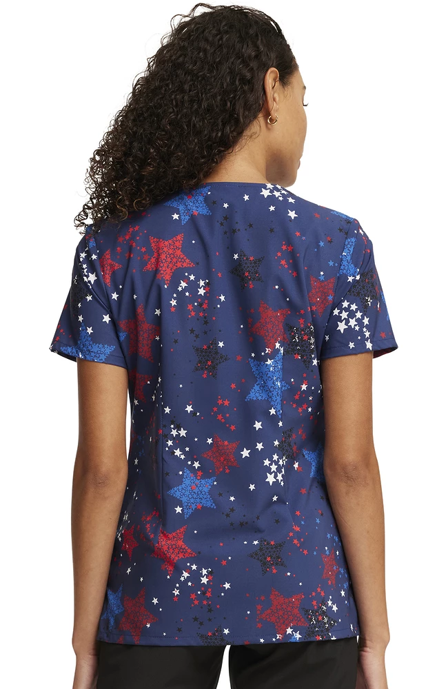 Cherokee Women's Hang With The Stars Print Scrub Top 4 Cherokee Women's Hang With The Stars Print Scrub Top - Image 2