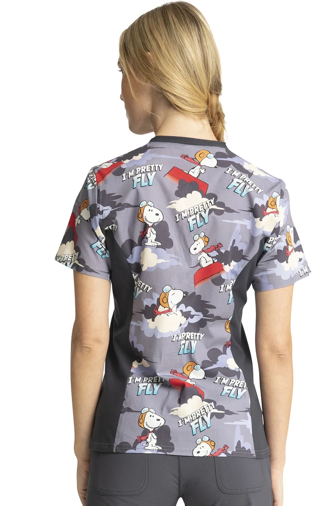 Cherokee Clearance Women's Beagle Patrol Print Scrub Top 4 Cherokee Clearance Women's Beagle Patrol Print Scrub Top - Image 2