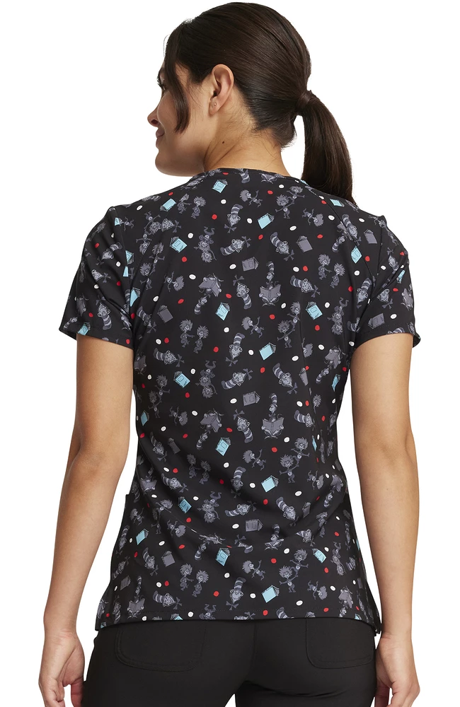 Cherokee Women's Inquiring Minds Print Scrub Top 4 Cherokee Women's Inquiring Minds Print Scrub Top - Image 2