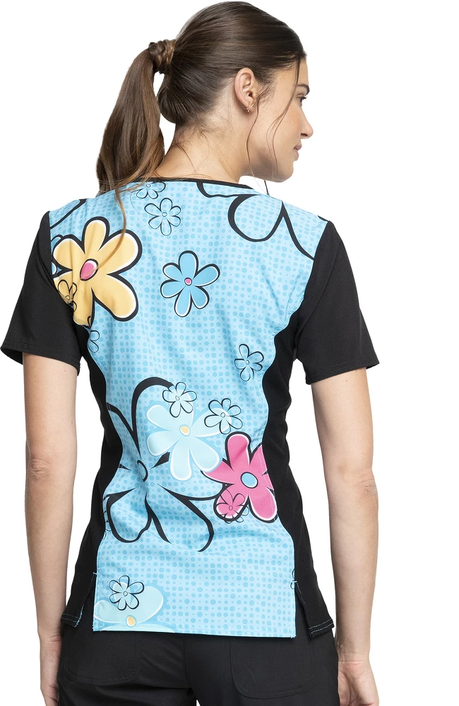 Cherokee Clearance Women's Scooby Sunshine Print Scrub Top 4 Cherokee Clearance Women's Scooby Sunshine Print Scrub Top - Image 2