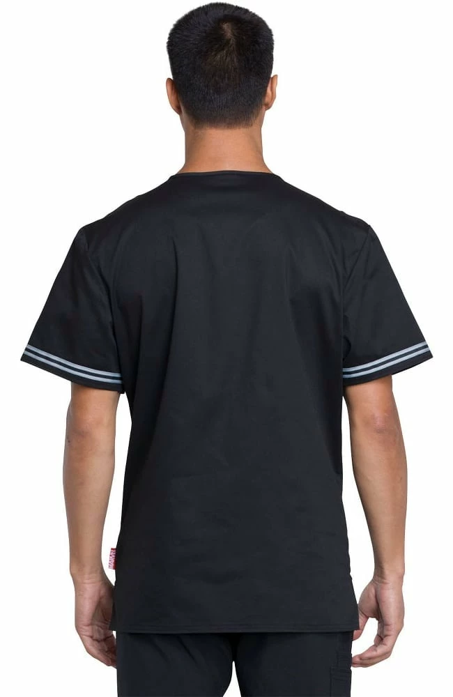 Cherokee Clearance Men's V-Neck Black Panther Print Scrub Top 4 Cherokee Clearance Men's V-Neck Black Panther Print Scrub Top - Image 2
