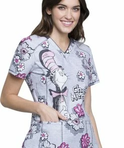 Cherokee Clearance Women's V-Neck Dr. Seuss Print Scrub Top 7 Cherokee Clearance Women's V-Neck Dr. Seuss Print Scrub Top -Cherokee Shop 2 ck tf720 printclearance 650