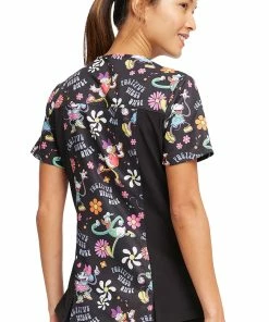 Cherokee Women's Positive Vibes Print Scrub Top -Cherokee Shop 2 ck tf764 print 650