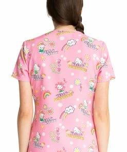 Cherokee Clearance Women's Hello Kitty Sunshine Print Scrub Top -Cherokee Shop 2 ck tf770 printclearance 650