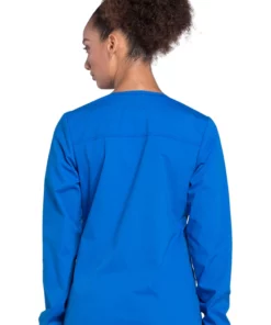 Cherokee Workwear Clearance Women's Snap Front Warm-Up Solid Scrub Jacket -Cherokee Shop 2 ck ww340 clearance 650