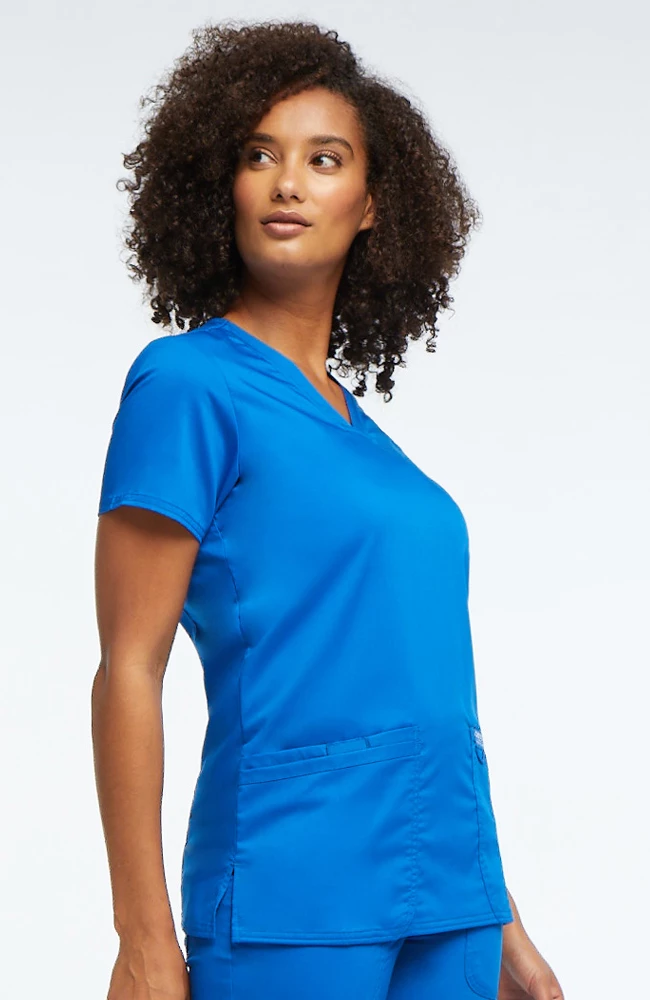 Cherokee Workwear Clearance Women's V-Neck Solid Scrub Top 4 Cherokee Workwear Clearance Women's V-Neck Solid Scrub Top - Image 2