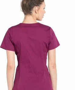 Cherokee Workwear Clearance Women's Maternity Mock Wrap Soft Knit Panel Solid Scrub Top 8 Cherokee Workwear Clearance Women's Maternity Mock Wrap Soft Knit Panel Solid Scrub Top -Cherokee Shop 2 ck ww685 clearance 650