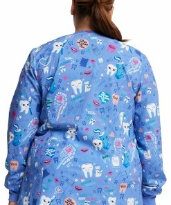 Dickies Women's Fillings For You Print Scrub Jacket -Cherokee Shop 2 di dk309 print 650 2