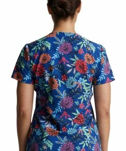 Dickies Clearance Women's Tropic Blooms Print Scrub Top -Cherokee Shop 2 di dk616 printclearance 650 1