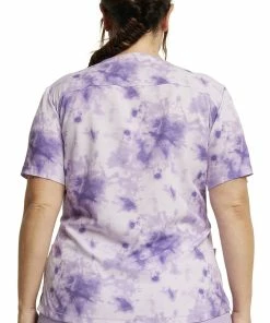 Dickies Women's Tonal Tie Dye Lavender Print Scrub Top 11 Dickies Women's Tonal Tie Dye Lavender Print Scrub Top -Cherokee Shop 2 di dk623 print 650 1