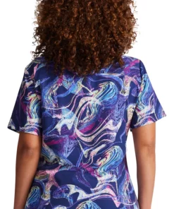 Dickies Women's Digital Waves Print Scrub Top -Cherokee Shop 2 di dk623 print 650