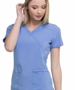 Dickies Women's Mock Wrap Solid Scrub Top -Cherokee Shop 2 di dk625 650