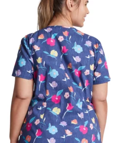 Dickies Clearance Women's Denim Garden Print Scrub Top 8 Dickies Clearance Women's Denim Garden Print Scrub Top -Cherokee Shop 2 di dk700 printclearance 650