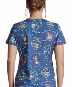 Dickies Clearance Women's Roo-Ting For You Print Scrub Top -Cherokee Shop 2 di dk704 printclearance 650