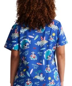 Dickies Women's Cowabunga Friends Print Scrub Top 7 Dickies Women's Cowabunga Friends Print Scrub Top -Cherokee Shop 2 di dk717 print 650 1