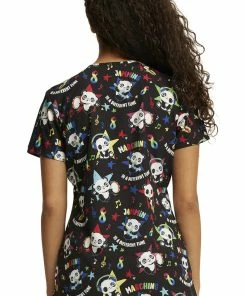 Dickies Women's Different Tune Print Scrub Top 7 Dickies Women's Different Tune Print Scrub Top -Cherokee Shop 2 di dk717 print 650 2