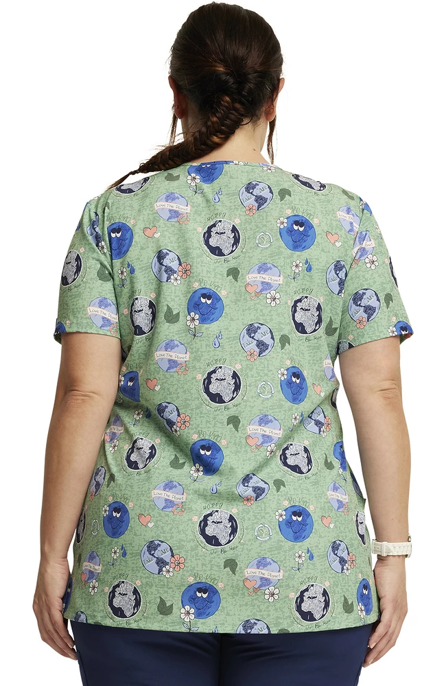 Dickies Women's Happy To Be Here Print Scrub Top 4 Dickies Women's Happy To Be Here Print Scrub Top - Image 2