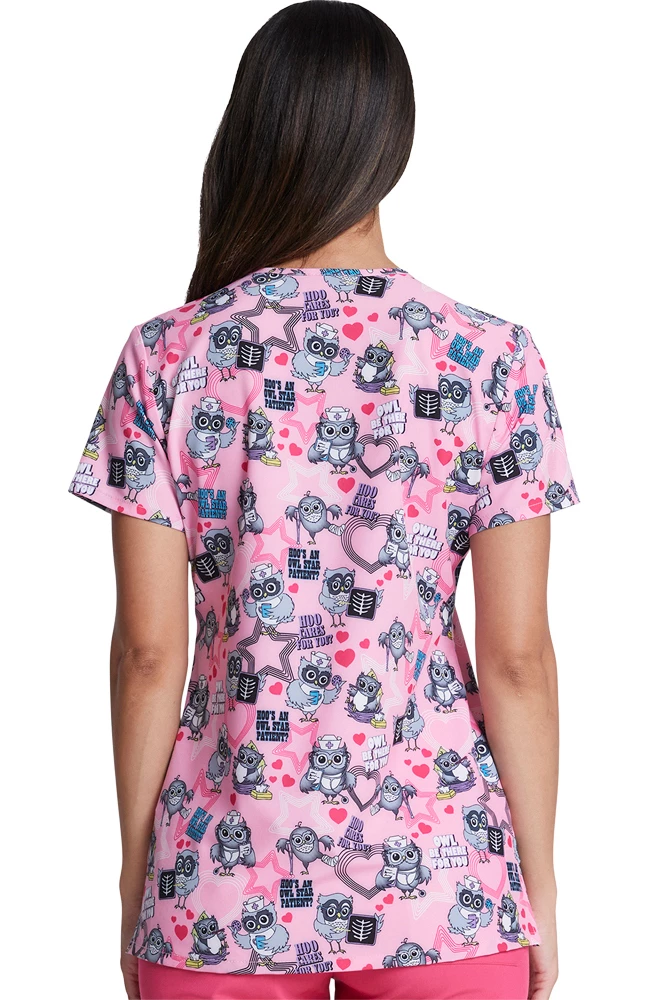 Dickies Clearance Women's Hoo Cares For You Print Scrub Top 4 Dickies Clearance Women's Hoo Cares For You Print Scrub Top - Image 2