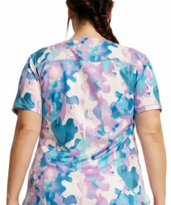 Dickies Women's Soft Camo-tion Print Scrub Top 9 Dickies Women's Soft Camo-tion Print Scrub Top -Cherokee Shop 2 di dk731 print 650 3