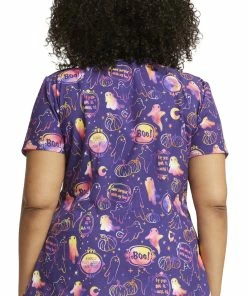 Dickies Women's V-Neck Hanging With My Boo Print Scrub Top 7 Dickies Women's V-Neck Hanging With My Boo Print Scrub Top -Cherokee Shop 2 di dk852 print 650