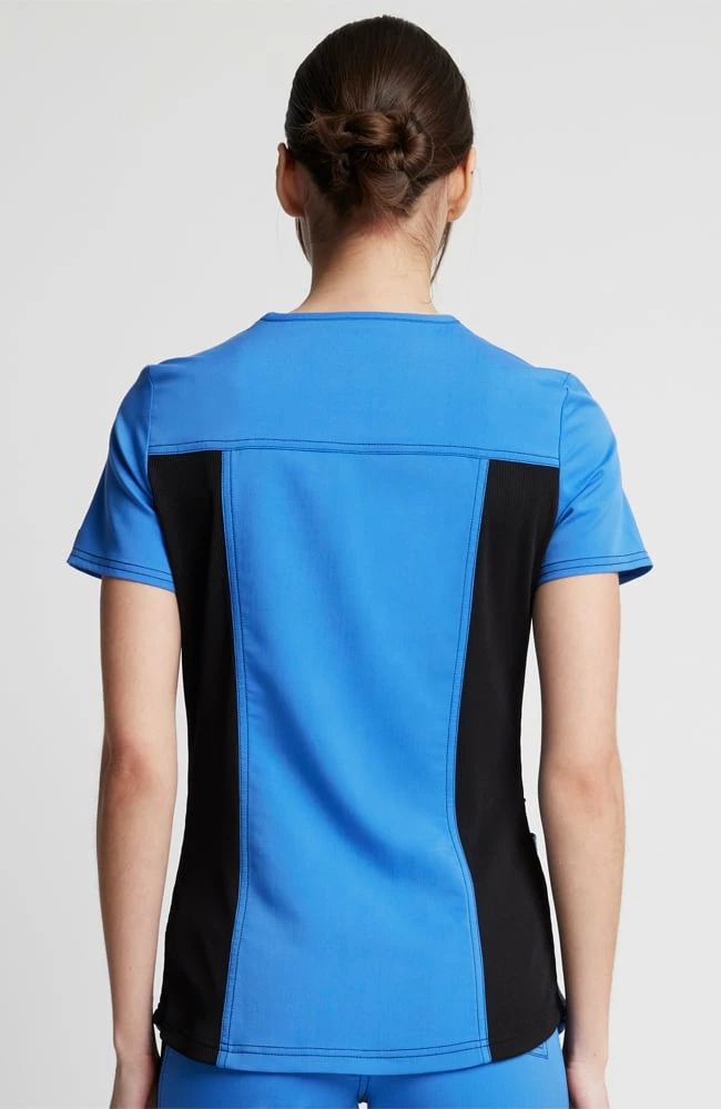 Dickies Clearance Women's Knitted Panel Solid Scrub Top 4 Dickies Clearance Women's Knitted Panel Solid Scrub Top - Image 2