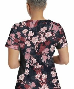 Healing Hands Clearance Women's Jessi Y-Neck Autumn Florals Print Scrub Top -Cherokee Shop 2 hh 2270 printclearance 650 1