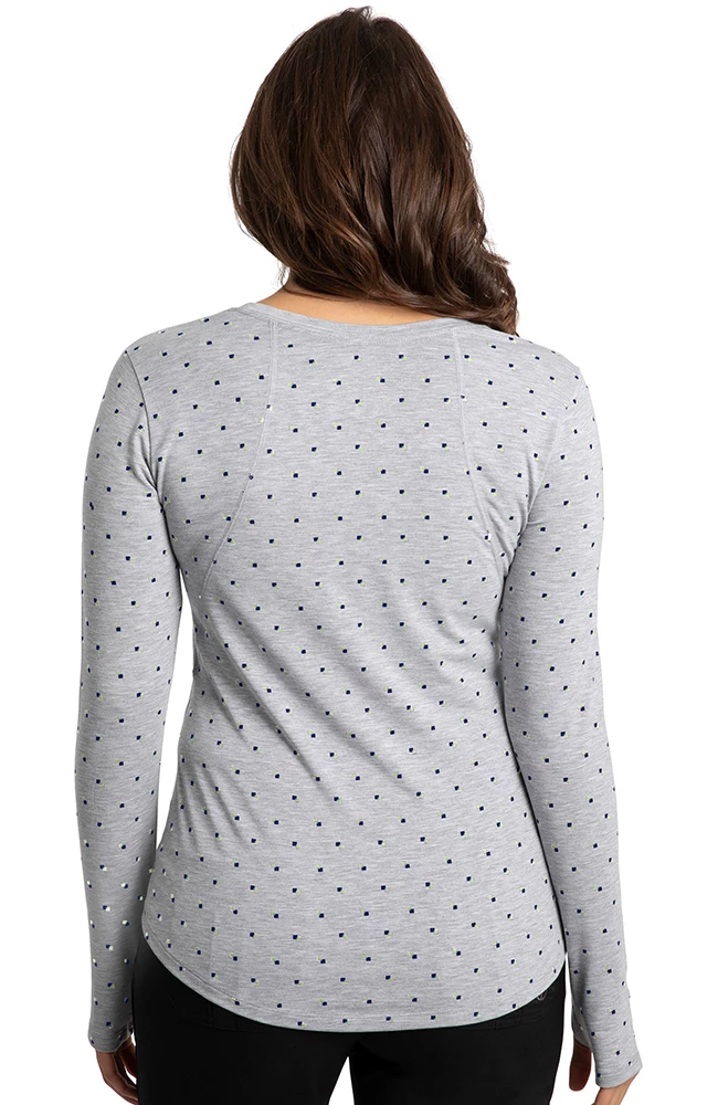 Healing Hands Clearance Women's Mackenzie Navy & Heathered Geo Print Underscrub 4 Healing Hands Clearance Women's Mackenzie Navy & Heathered Geo Print Underscrub - Image 2