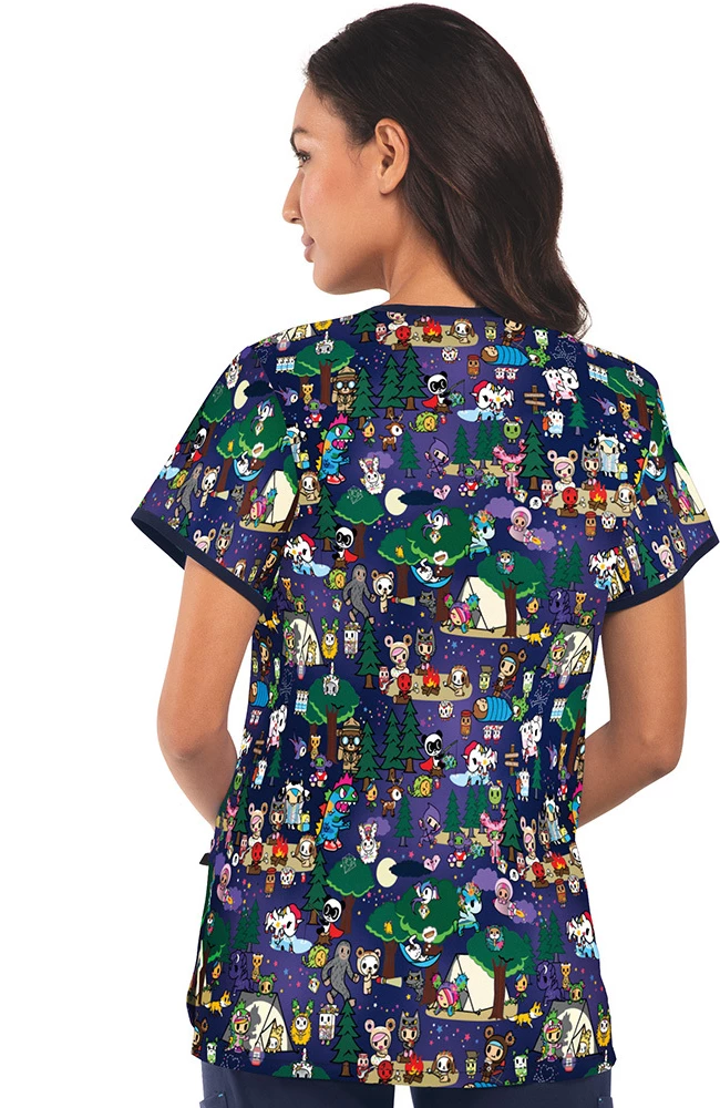 Koi Clearance Women's Eve Summer Camp Print Scrub Top 4 Koi Clearance Women's Eve Summer Camp Print Scrub Top - Image 2
