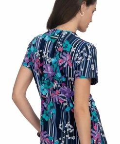 Koi Clearance Women's Early Energy Striped Floral Print Scrub Top 5 Koi Clearance Women's Early Energy Striped Floral Print Scrub Top -Cherokee Shop 2 ko 1029pr printclearance 650 3