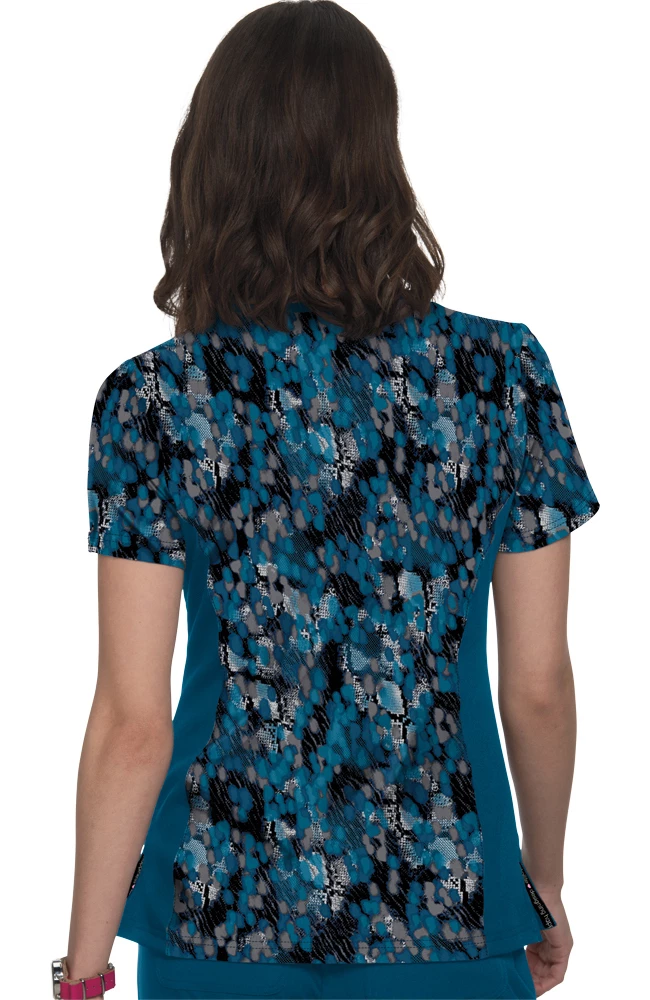Koi Clearance Women's Raquel Watercolor Snake Print Scrub Top 4 Koi Clearance Women's Raquel Watercolor Snake Print Scrub Top - Image 2