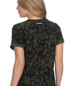 Koi Clearance Women's Hustle & Heart Tonal Cheetah Olive Print Scrub Top -Cherokee Shop 2 ko 1050pr printclearance 650