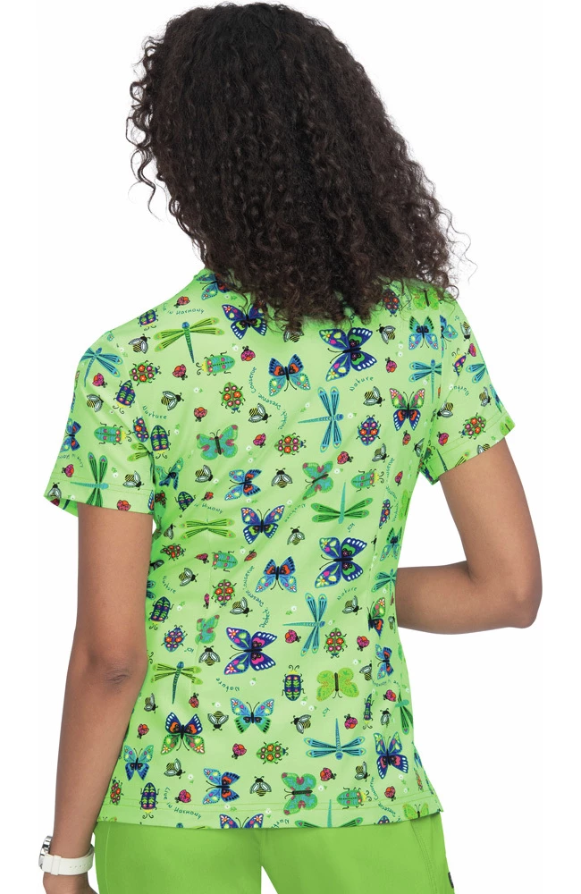 Koi Clearance Women's Thea Love Bugs Print Scrub Top 4 Koi Clearance Women's Thea Love Bugs Print Scrub Top - Image 2