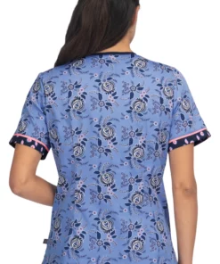 Koi Clearance Women's Lennon Heart Shaped Neck Vintage Floral Print Scrub Top 5 Koi Clearance Women's Lennon Heart Shaped Neck Vintage Floral Print Scrub Top -Cherokee Shop 2 ko 1054pr printclearance 650