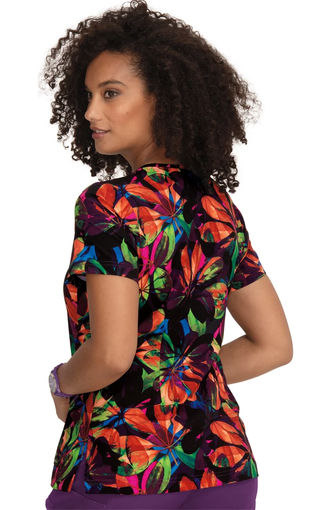 Clearance Planet Koi Women's Aria Falling Leaves Print Scrub Top 4 Clearance Planet Koi Women's Aria Falling Leaves Print Scrub Top - Image 2