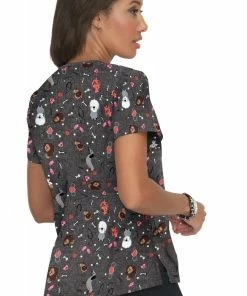 Koi Clearance Women's Leslie Pet Buddies Print Scrub Top -Cherokee Shop 2 ko 384pr printclearance 650 4