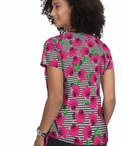 Koi Clearance Women's Doll Houndstooth Rose Print Scrub Top 5 Koi Clearance Women's Doll Houndstooth Rose Print Scrub Top -Cherokee Shop 2 ko f101pr printclearance 650
