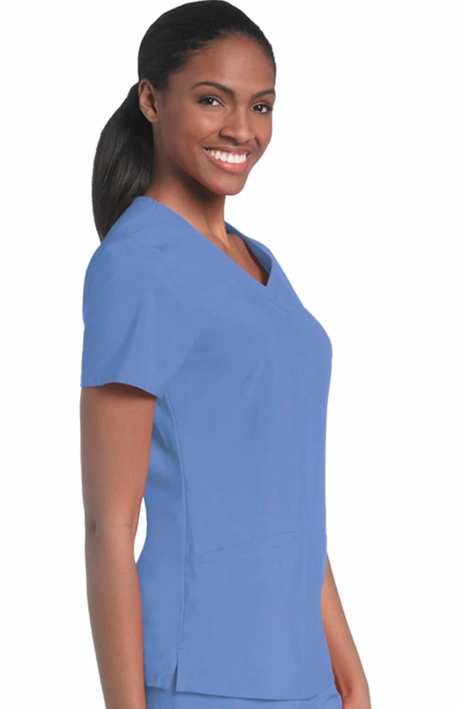 Urbane Women's Motivate V-Neck Solid Scrub Top With Tonal Stitching 4 Urbane Women's Motivate V-Neck Solid Scrub Top With Tonal Stitching - Image 2