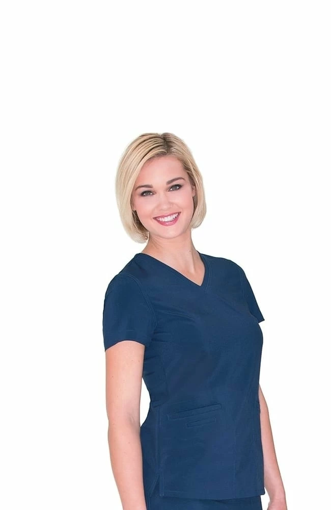 Urbane Clearance Women's Motivate V-Neck Solid Scrub Top With Tonal Stitching 4 Urbane Clearance Women's Motivate V-Neck Solid Scrub Top With Tonal Stitching - Image 2