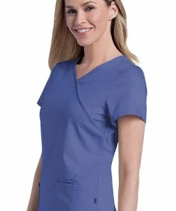 Urbane Clearance Women's Sophie Crossover Solid Scrub Top -Cherokee Shop 2 ln 9577 clearance 650