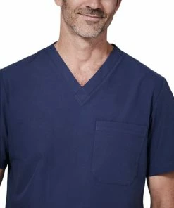 Medelita Men's V-Neck Chest Pocket Solid Scrub Top -Cherokee Shop 2 md mfmst 650