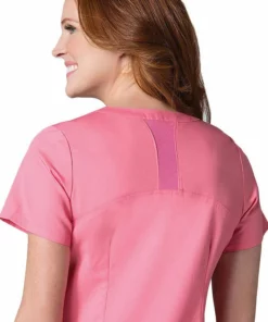 EON Clearance Women's COOLMAX Mock Wrap Mesh Panel Solid Scrub Top -Cherokee Shop 2 mv 1748 clearance 650