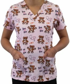 Maevn Uniforms Women's Boo Boo Bear Print Scrub Top -Cherokee Shop 2 mv 1767 print 650 10