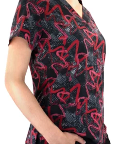 Maevn Uniforms Women's Abstract Wavy Print Scrub Top -Cherokee Shop 2 mv 1767 print 650 3