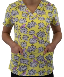Maevn Uniforms Women's Curved V-Neck Birds In Bloom Print Top 5 Maevn Uniforms Women's Curved V-Neck Birds In Bloom Print Top -Cherokee Shop 2 mv 1767 print 650 4