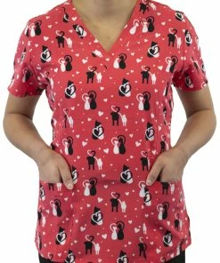 Maevn Uniforms Women's Curved V-Neck Furever Friends Print Top 5 Maevn Uniforms Women's Curved V-Neck Furever Friends Print Top -Cherokee Shop 2 mv 1767 print 650 8