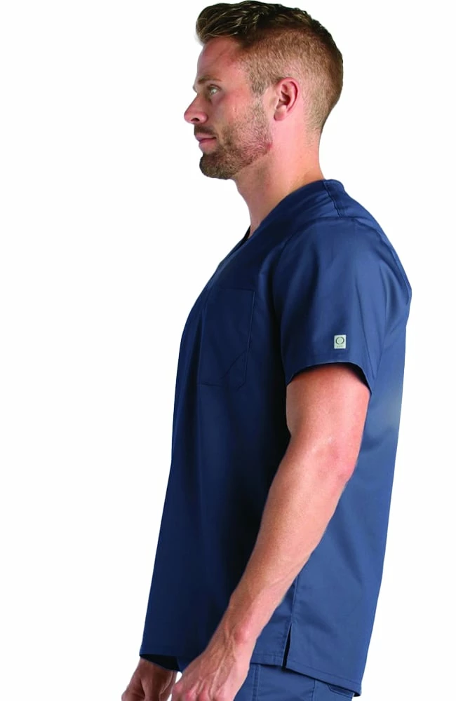 EON Men's V-Neck Mesh Panel COOLMAX Solid Scrub Top 4 EON Men's V-Neck Mesh Panel COOLMAX Solid Scrub Top - Image 2