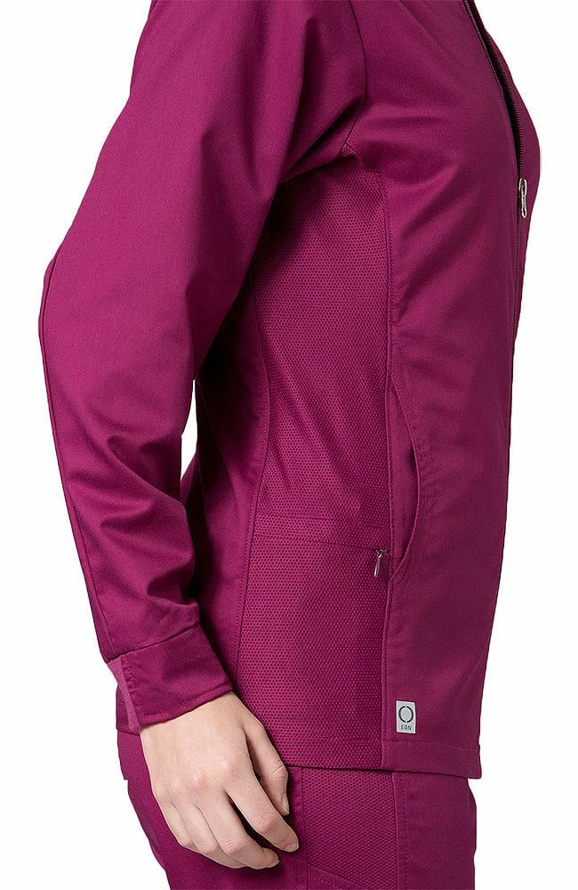 EON Women's COOLMAX Mesh Panel Solid Scrub Jacket 4 EON Women's COOLMAX Mesh Panel Solid Scrub Jacket - Image 2